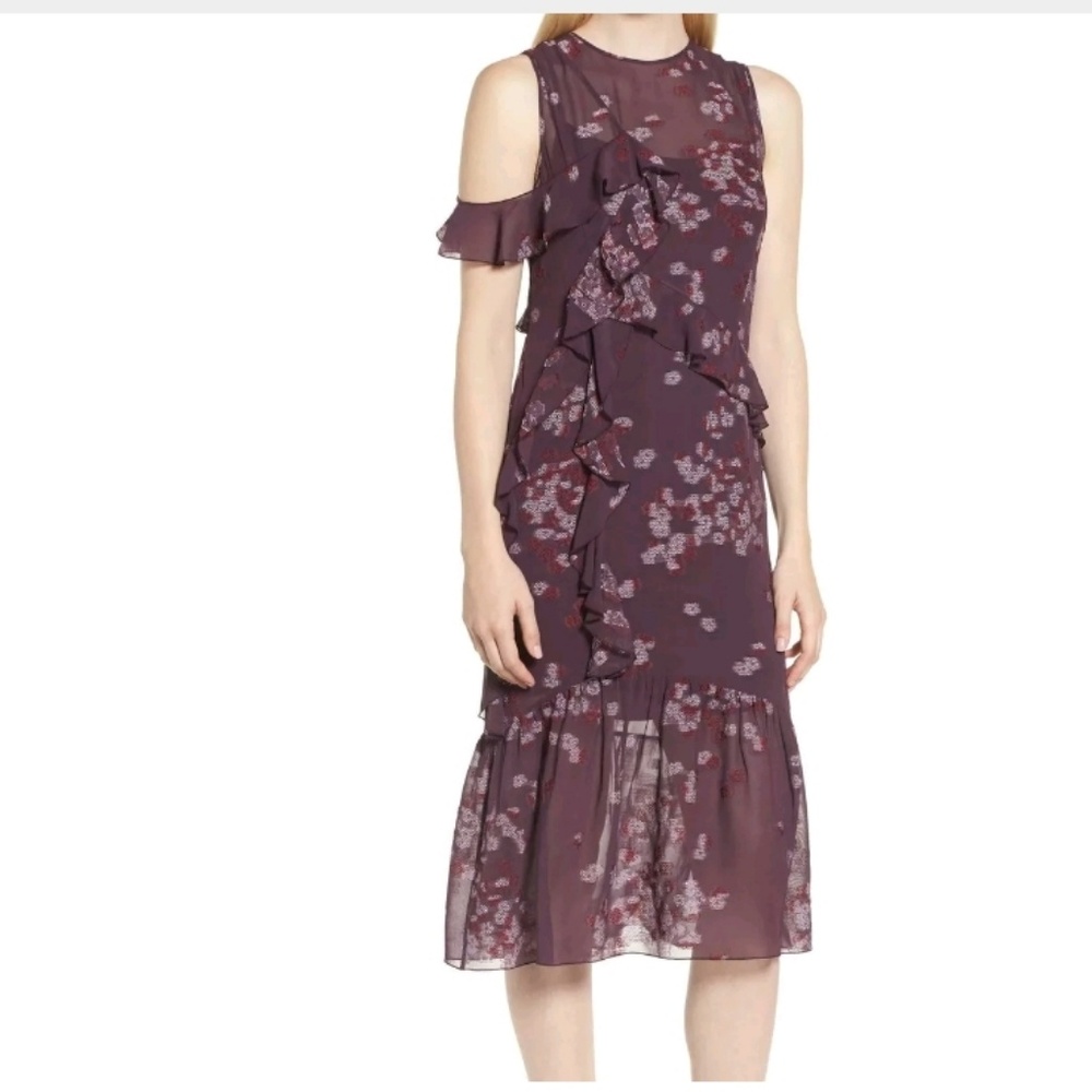 Lewit Women's Floral Ruffle Trim Sheath Dress